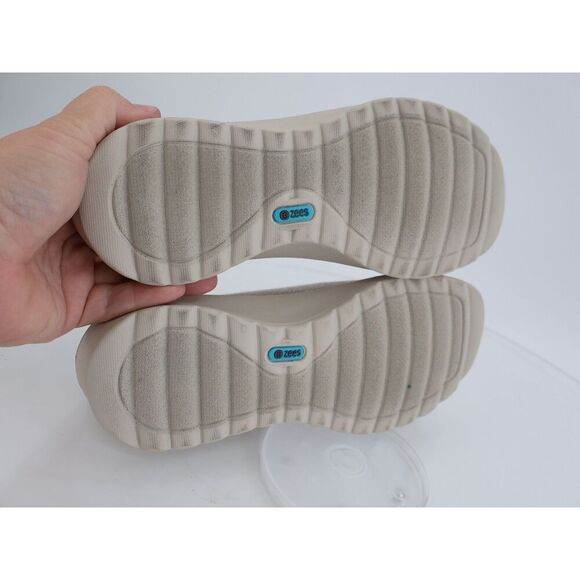 Bzees Getaway Loafer Size 7 M Beige Slip On Wedge Comfy Shoes Fabric Stretchy - Picture 9 of 13